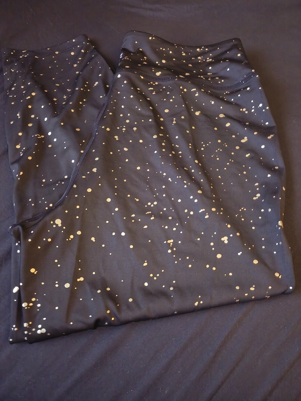 Nine West Black Midi Skirt with Gold Splatter